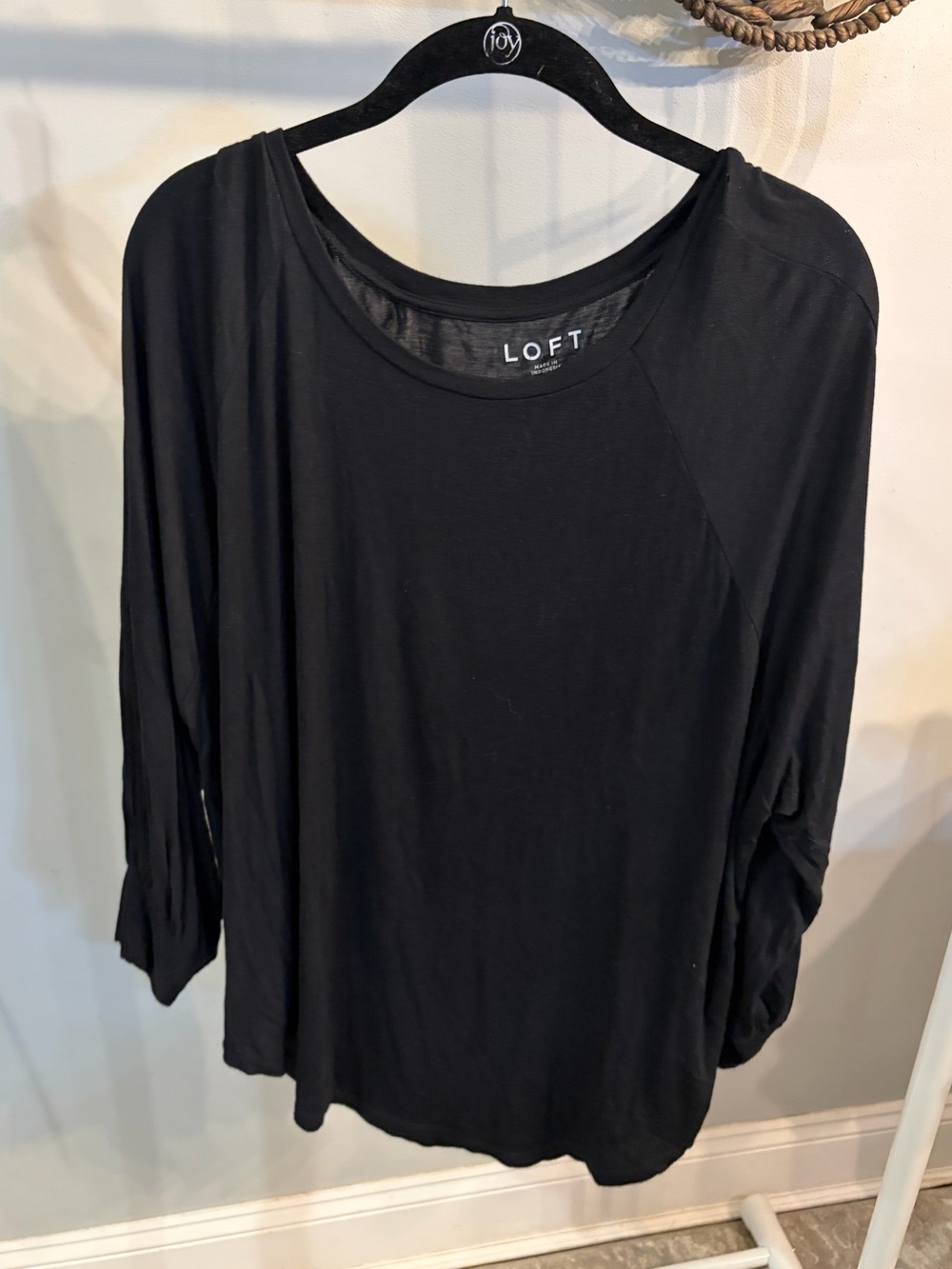 LOFT Black Long-Sleeve raglan style Women's Top size large